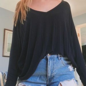 Brandy Melville Navy Long Sleeve Tee